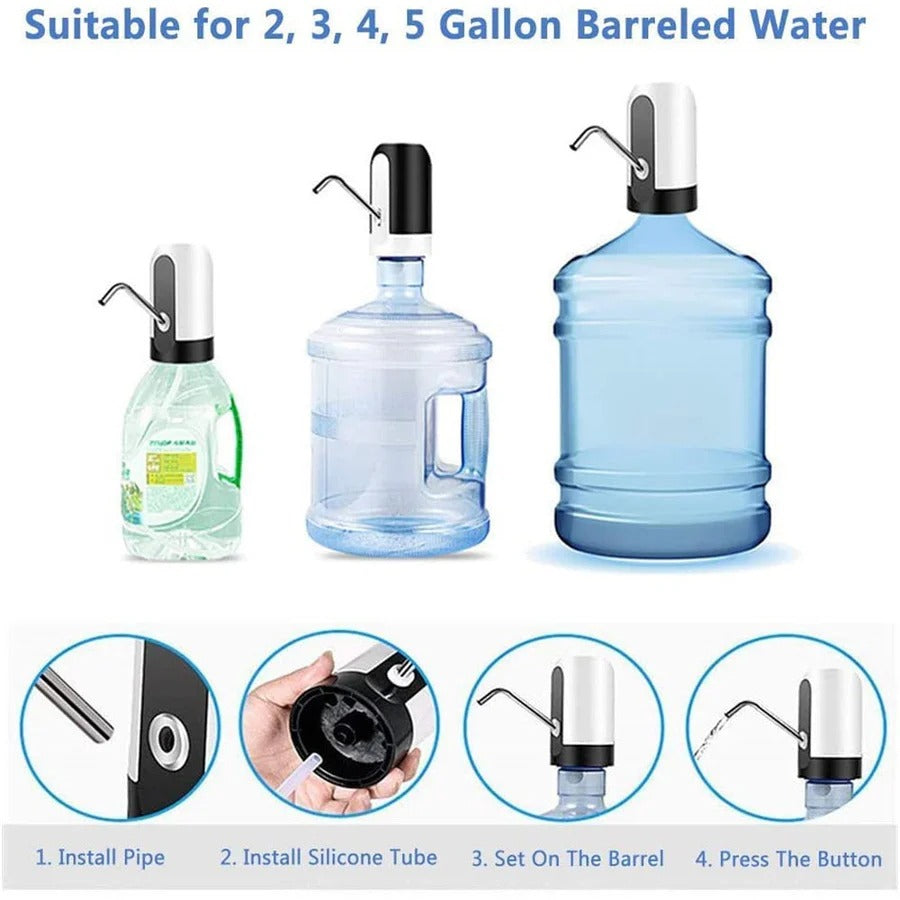 Portable Water Dispenser Electric Pump Usb Charge Water Pump For Gallon Bottle With Extension