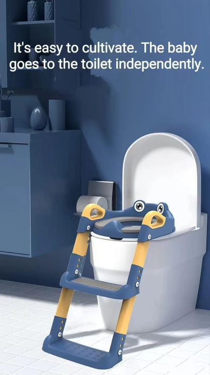 Baby Potty Seat With Ladder for Kids, Baby Potty Ladder Training Chair with Splash Guard & Cushion Seat | Kids Toilet Seat | Potty Chair for 1-8 Years Boys,Girls